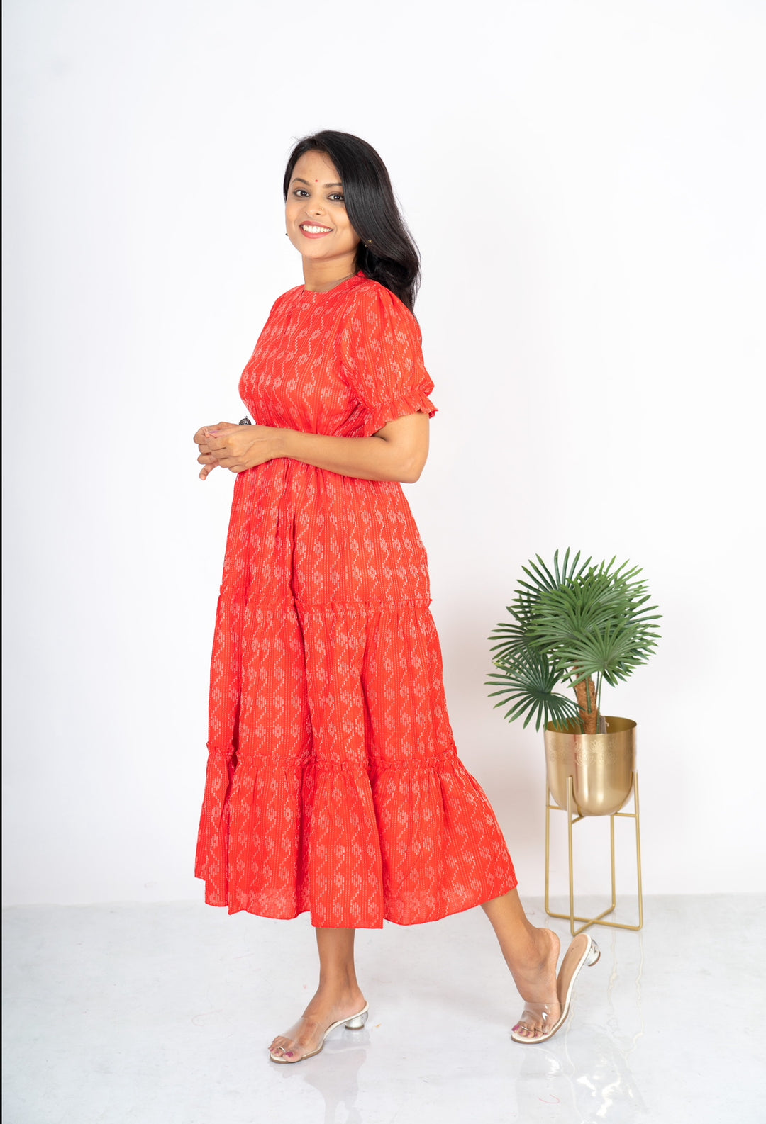 Red  day to night dress without lining