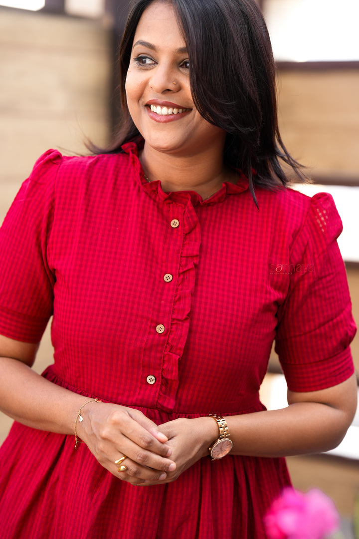 Deepika  maxi cotton  Dress With Lining(Ultimate Layered Flare Dress)