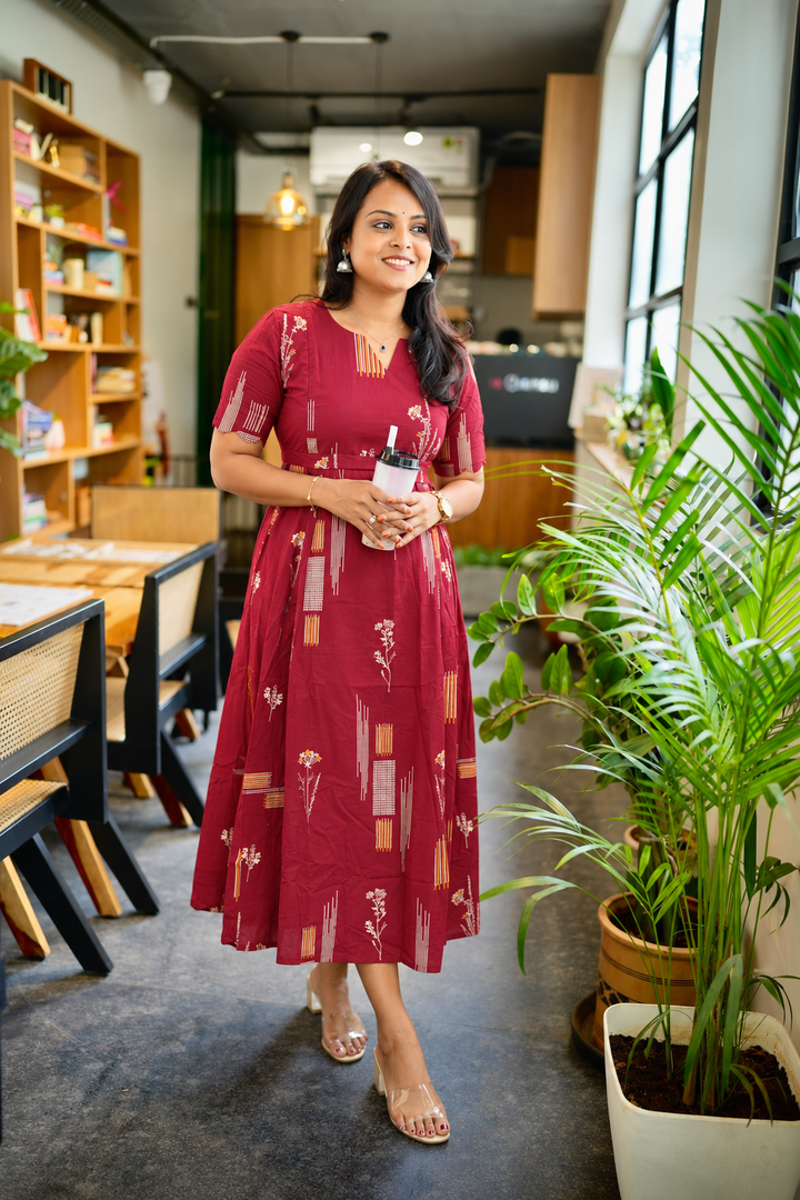 Scarlet  midi Casual Dress With Lining