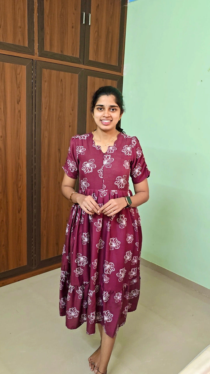 Preethi Casual Dress With Lining ( No-Iron Everyday Dress)