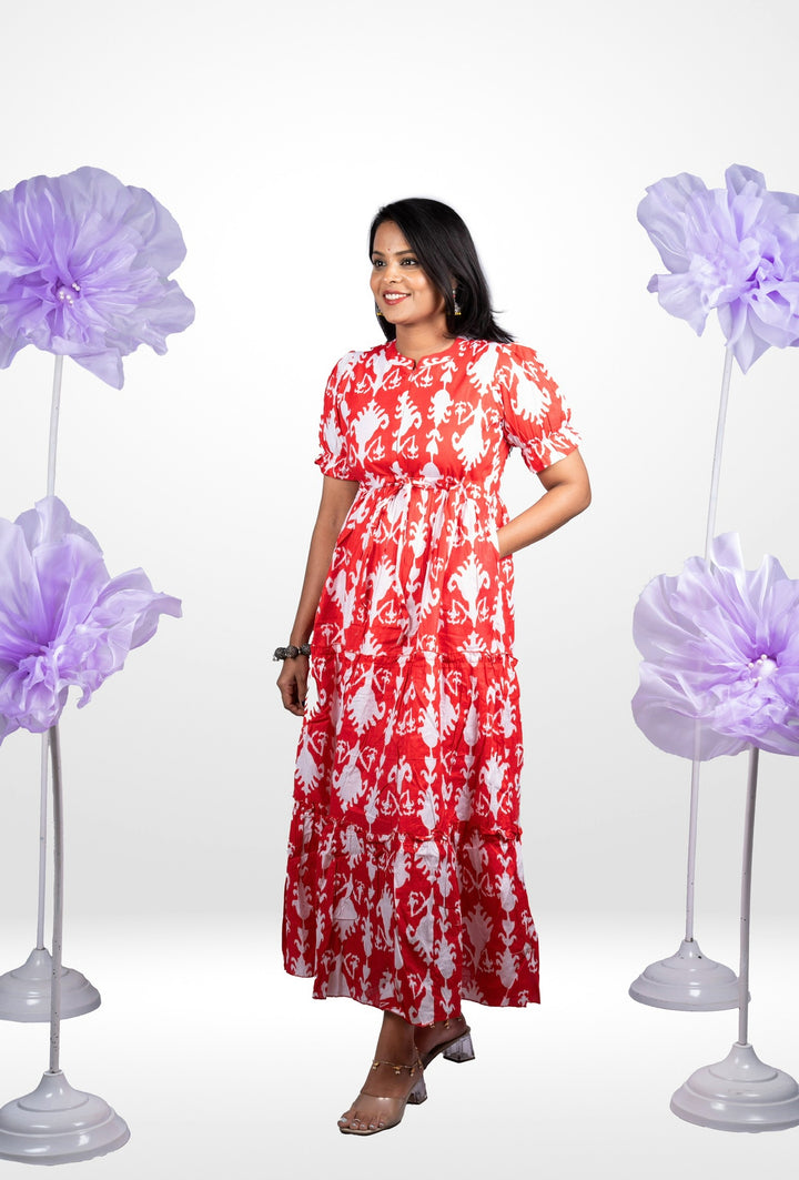 Raga  casual cotton Maxi Dress With Lining
