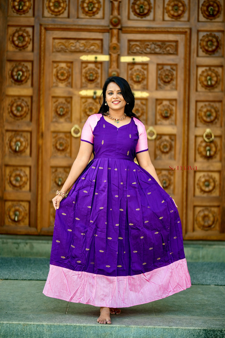 Soundarya raw silk maxi Dress With Lining