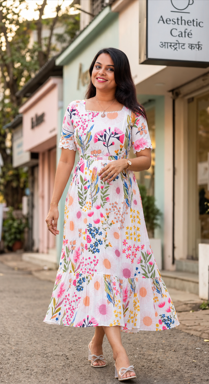 Anu  midi Casual Dress With Lining