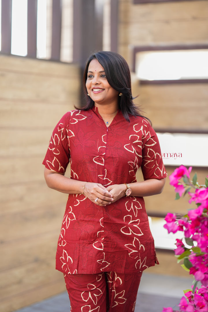 THEERA-Rust Orange  Co-ord Set