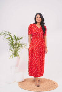 Maxi Scarlet  floral ultra Light Weight Dress