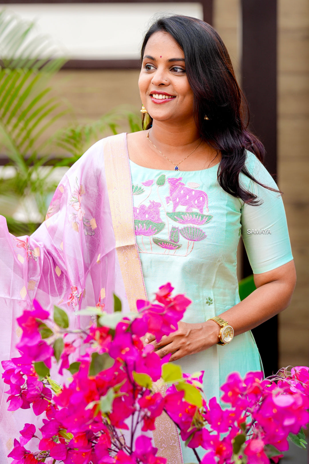 Varsha kurta   with organza  dupptta( set of 3) ready to dispatch