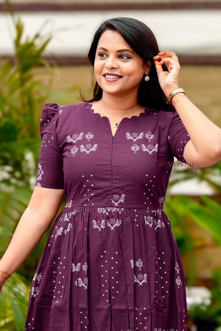 Kayal Cotton Dress With Lining( pre order dispatch August  15 )