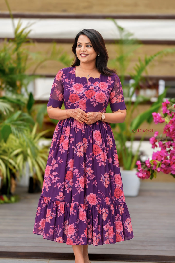 Riya- georgette casual Dress With Lining ( No-Iron Everyday Dress)