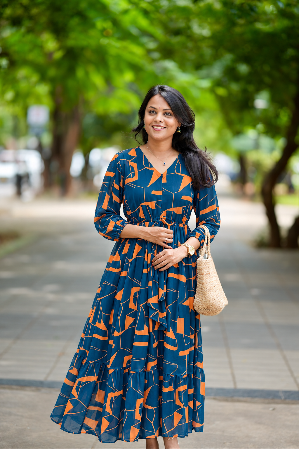 Piya  georgette casual Dress With Lining ( No-Iron Everyday Dress)