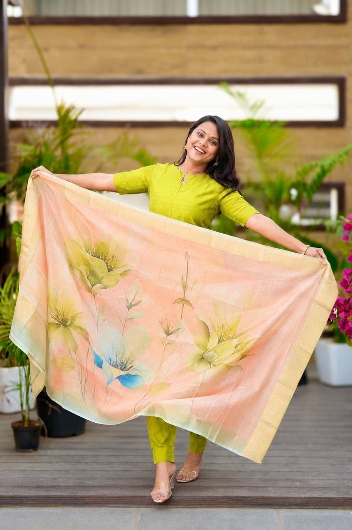 Deepika  raw silk suit set with dupptta( set of 3) ready to dispatch