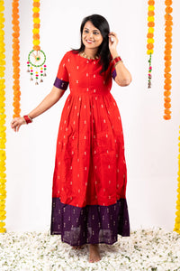 Meenakshi  Dress With Lining "Non-Maternity & maternity Feeding-Friendly Dress"