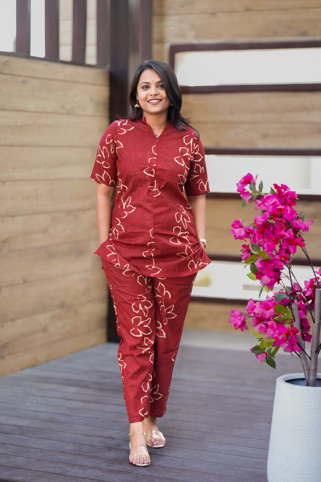 THEERA-Rust Orange  Co-ord Set