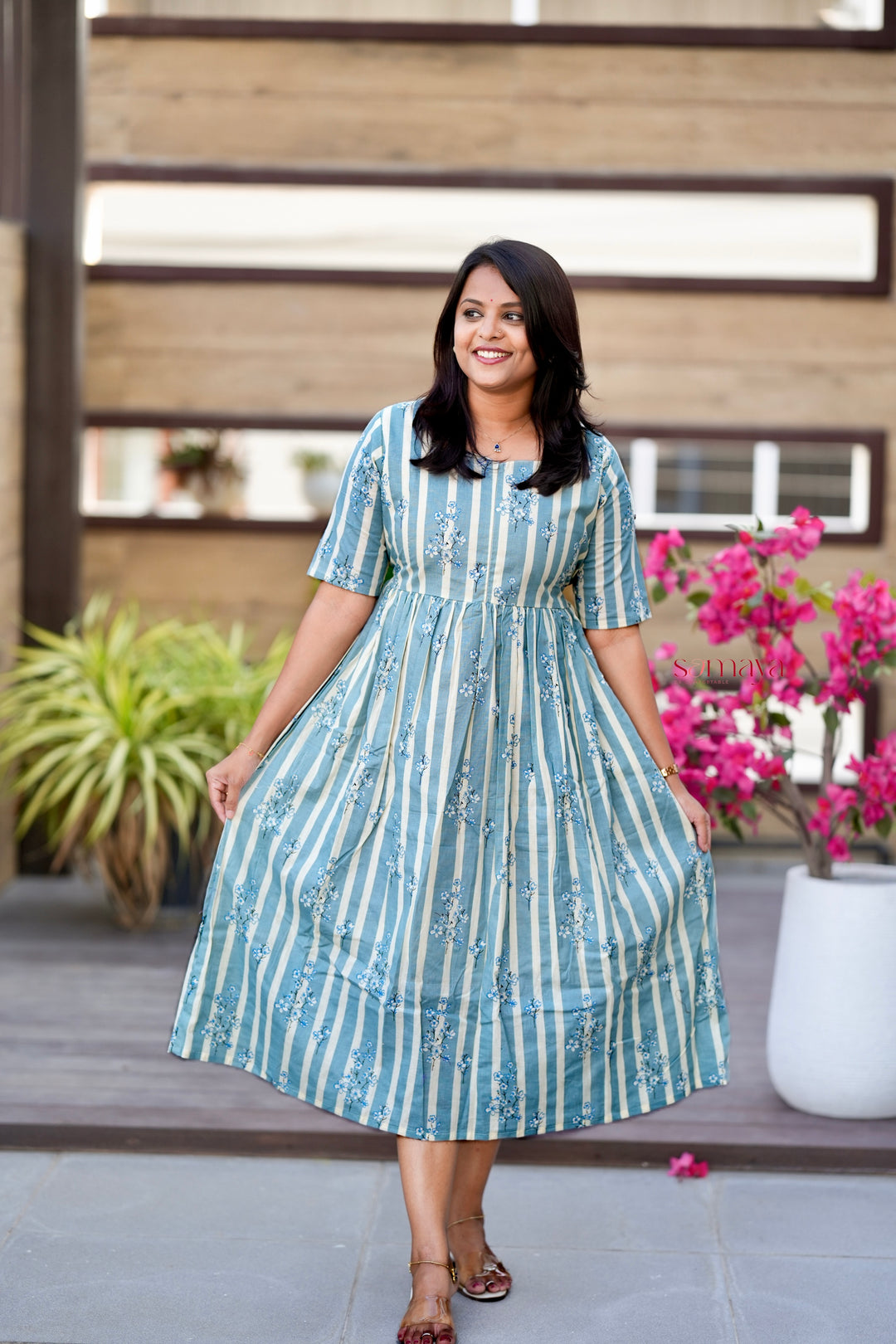 Gracy  stripes  casual Dress With Lining( limited stock ) dispatch on June 20 th pre order