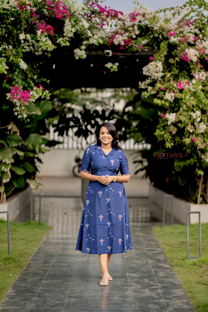 Kite Casual Dress With Lining( Wrinkle-Free Cotton Blend Dress)