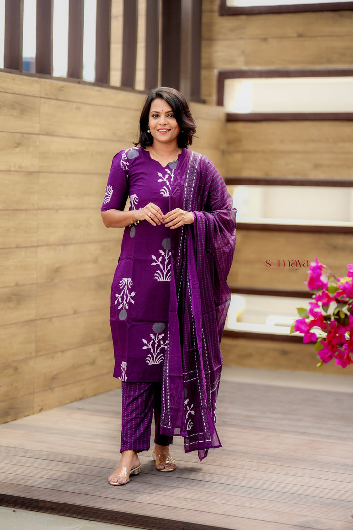 Anjali  cotton 3 piece kurta set( pre order)