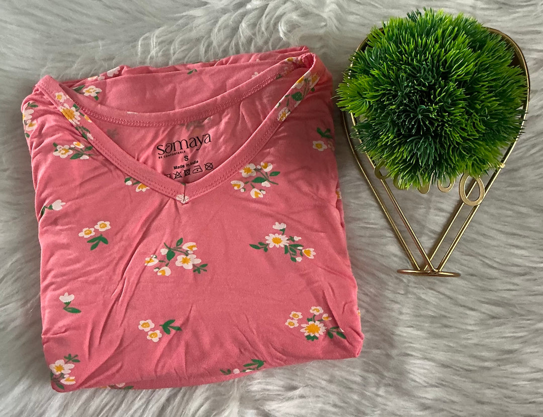 Calf Length Peach Light Weight Dress