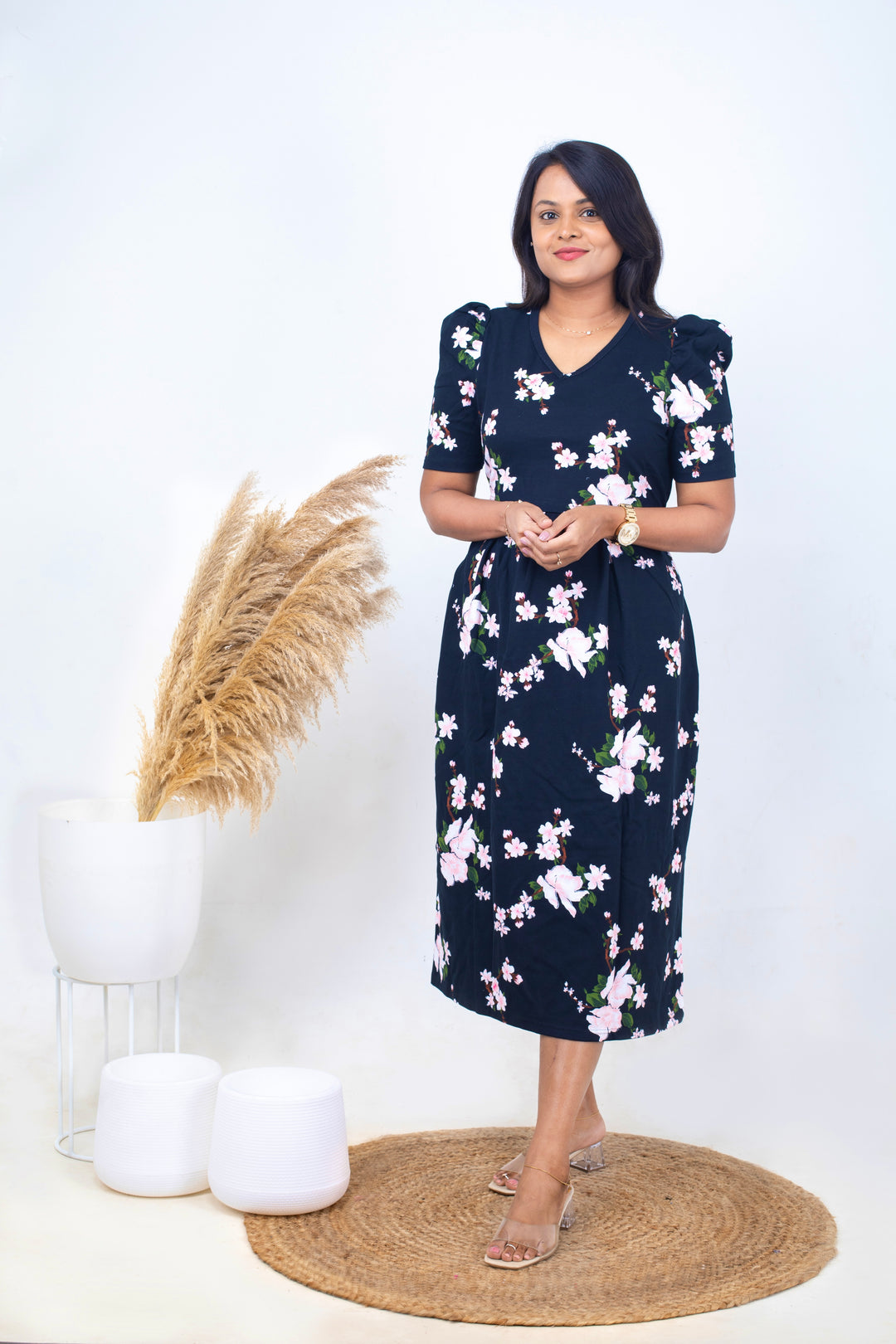 Midi  Nila  Light Weight Dress( Minor embroidery variation so sold at sale price )