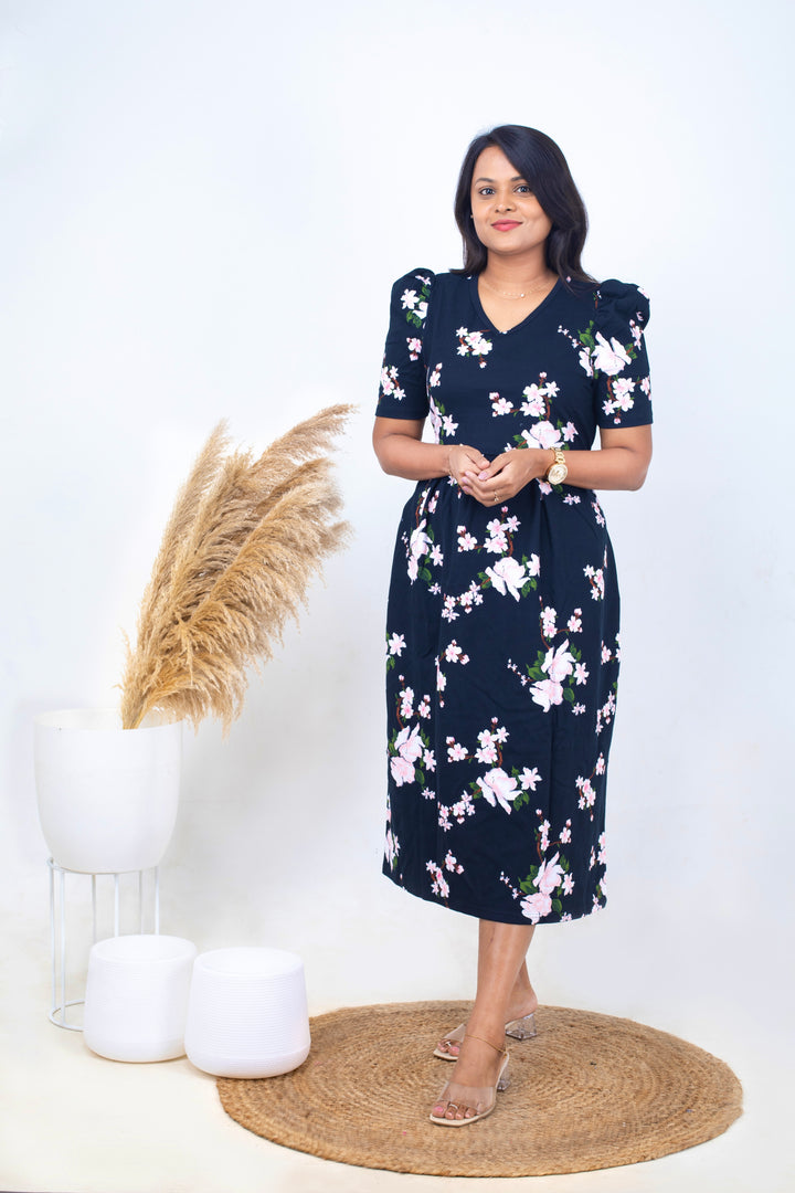 Midi  Nila  Light Weight Dress( Minor embroidery variation so sold at sale price )