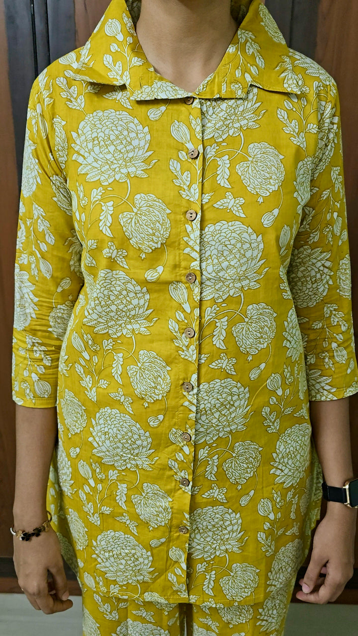 Swara- Yellow floral co-ord  Set