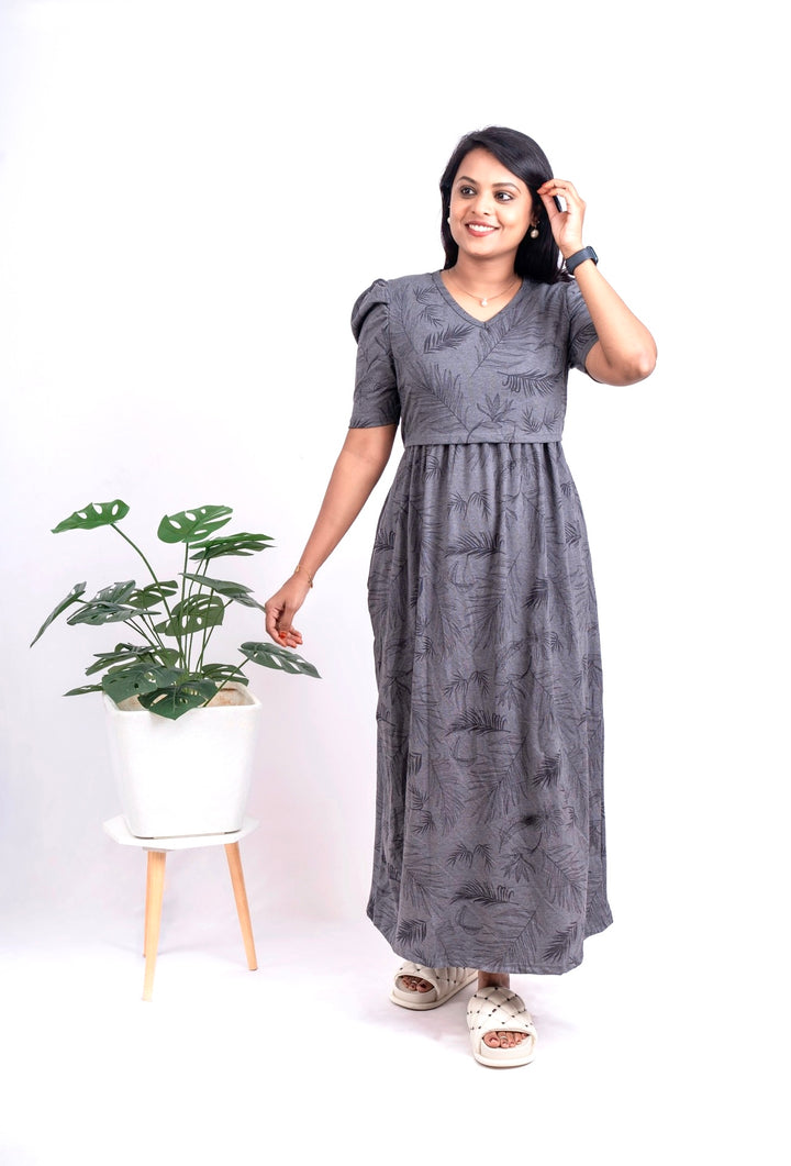 Maxi Grey Light Weight Dress( non transparent)
