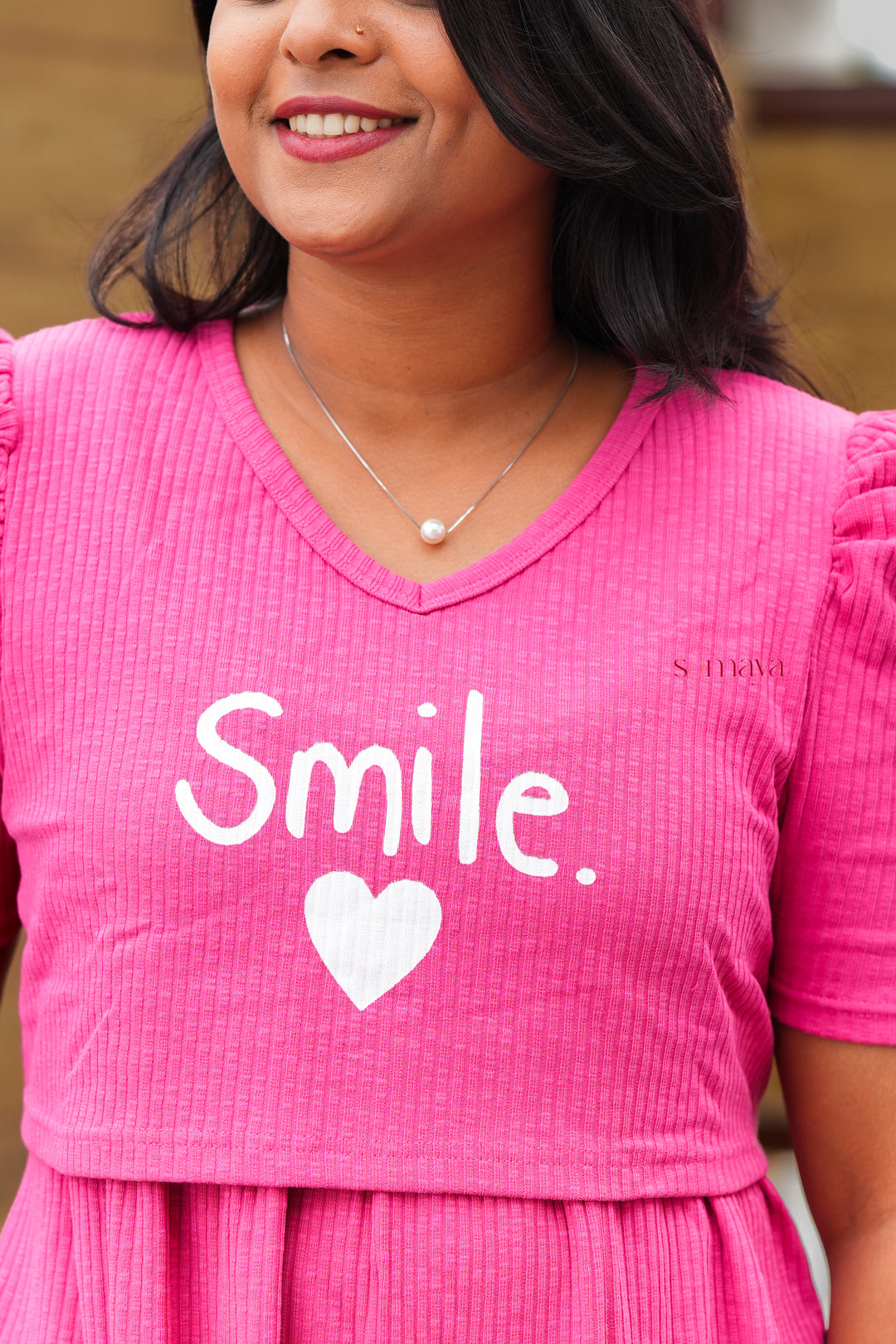 Midi Smile Ribbed  Dress