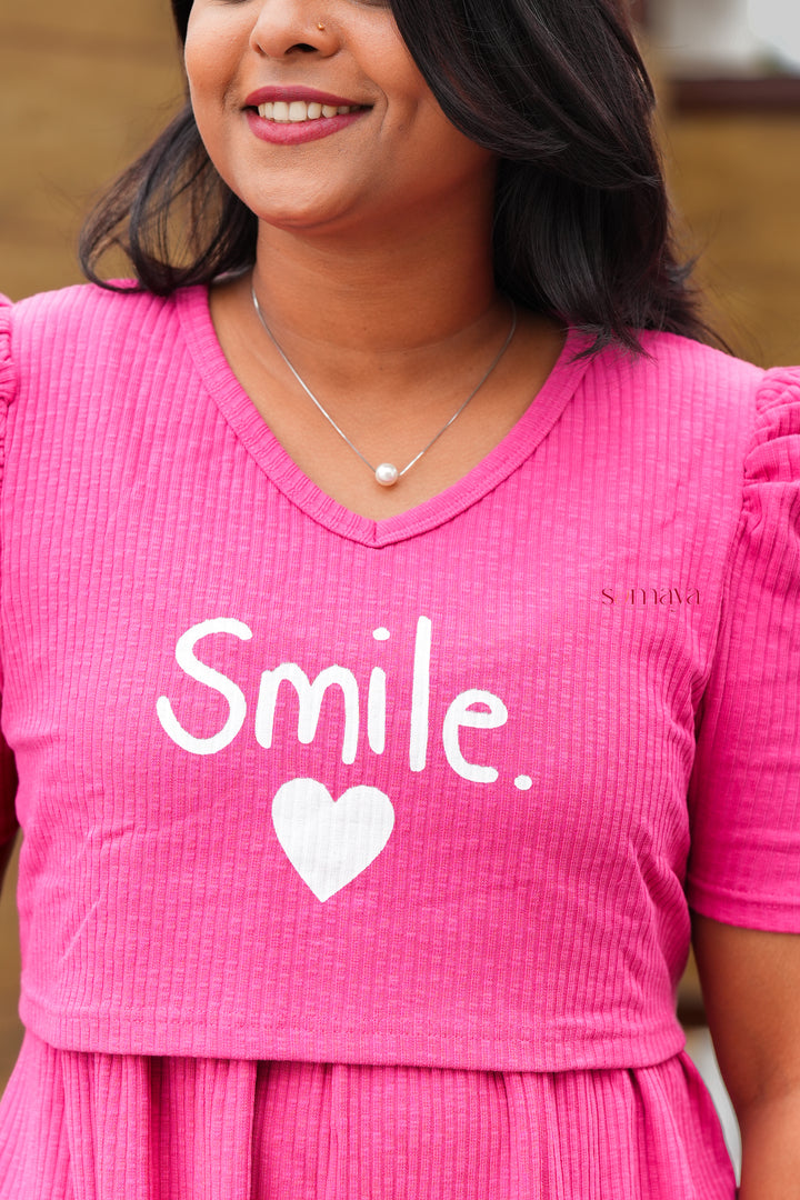 Midi Smile Ribbed  Dress