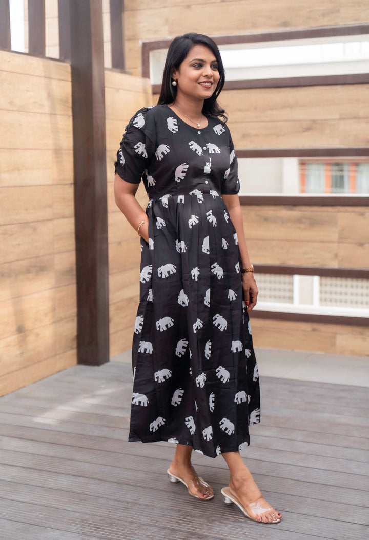Black Elephant Day to Night Dress Without Lining
