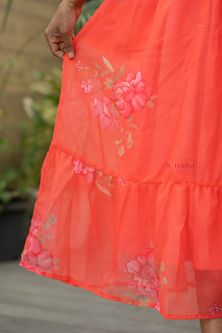 Pearl georgette casual  Dress With Lining ( No-Iron Everyday Dress)