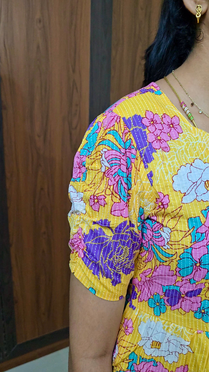 Yellow day to night dress without lining