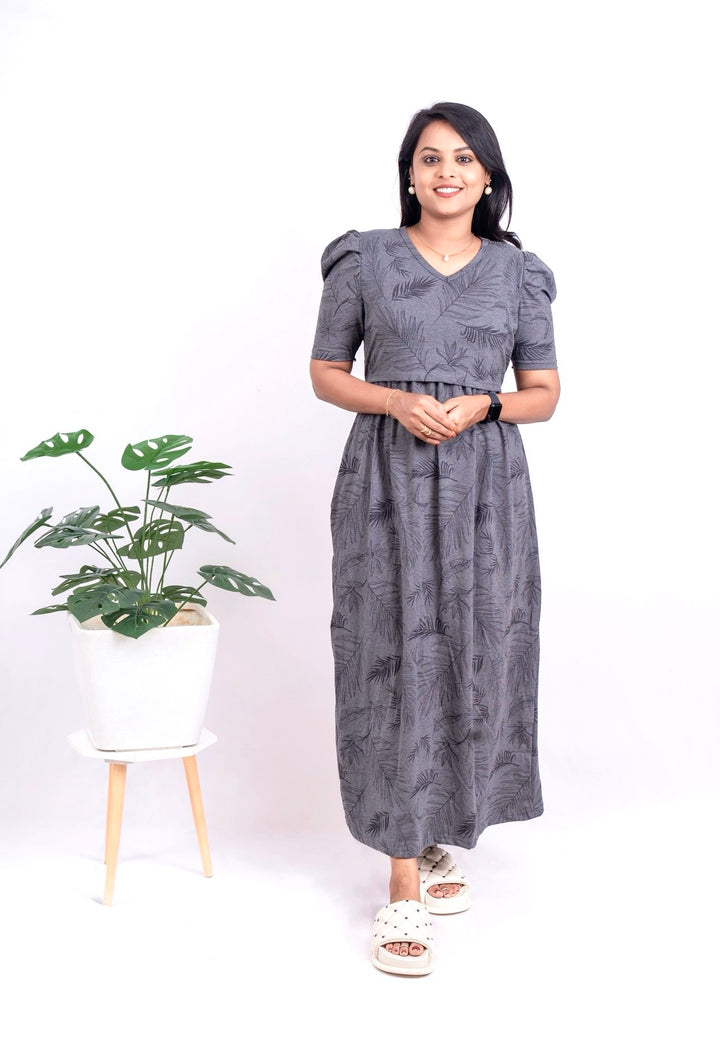 Maxi Grey Light Weight Dress( non transparent)