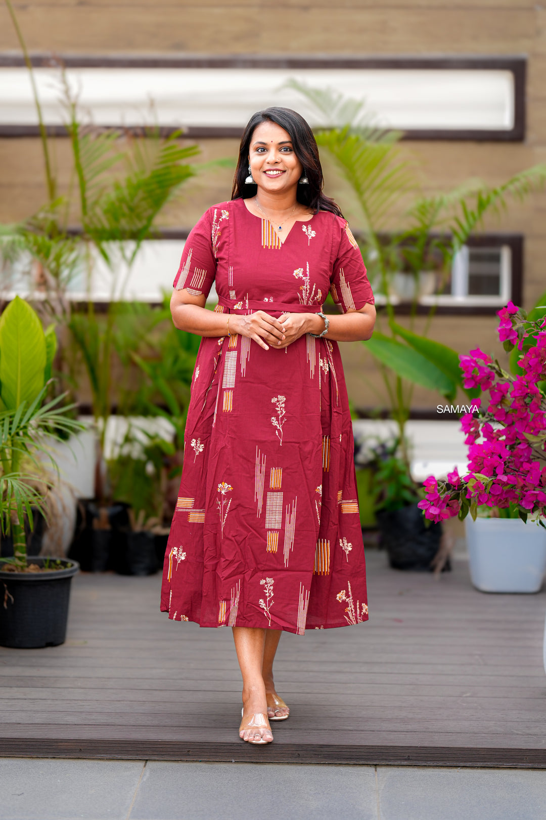 Scarlet  midi Casual Dress With Lining