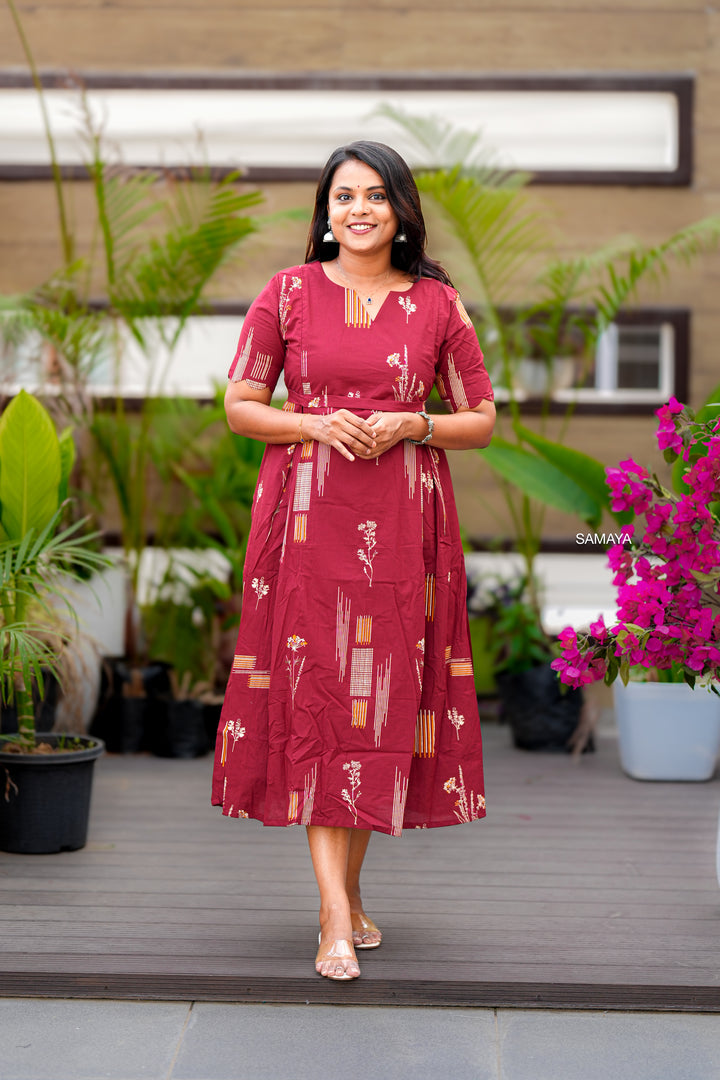 Scarlet  midi Casual Dress With Lining