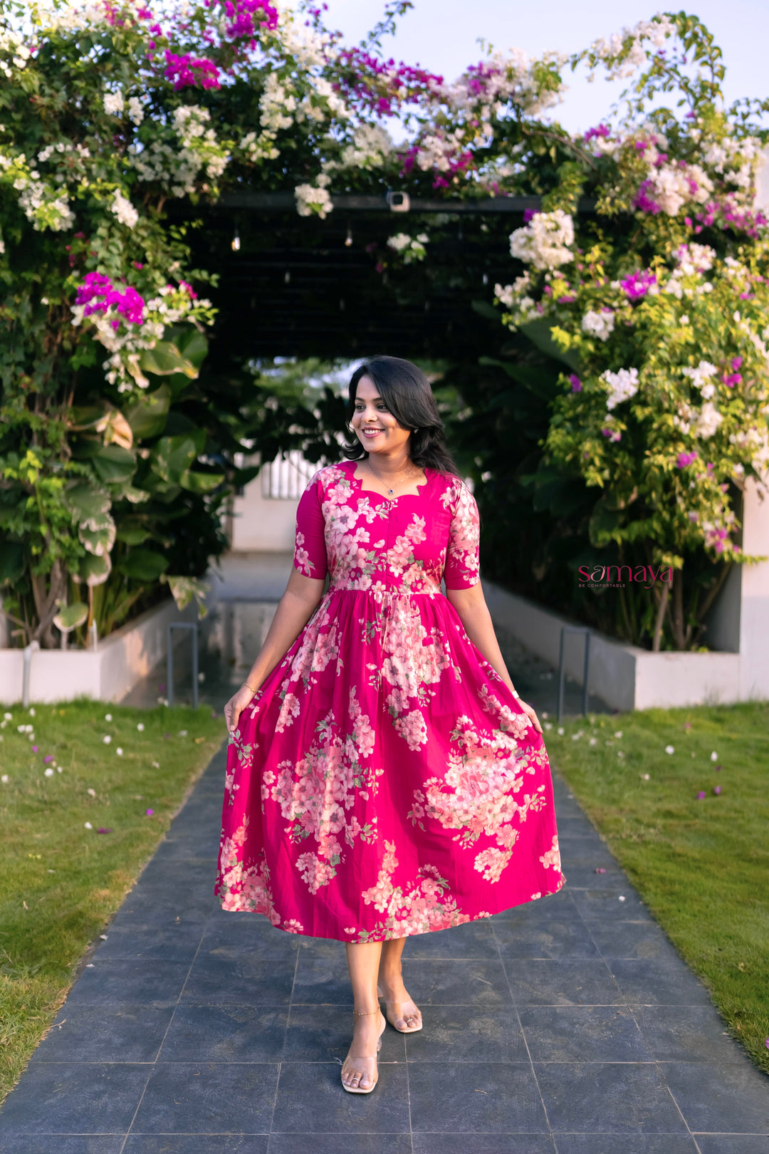 Bougainvillea Casual Dress With Lining( pre order )