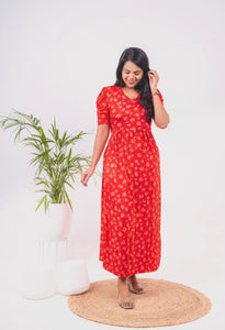 Maxi Scarlet  floral ultra Light Weight Dress