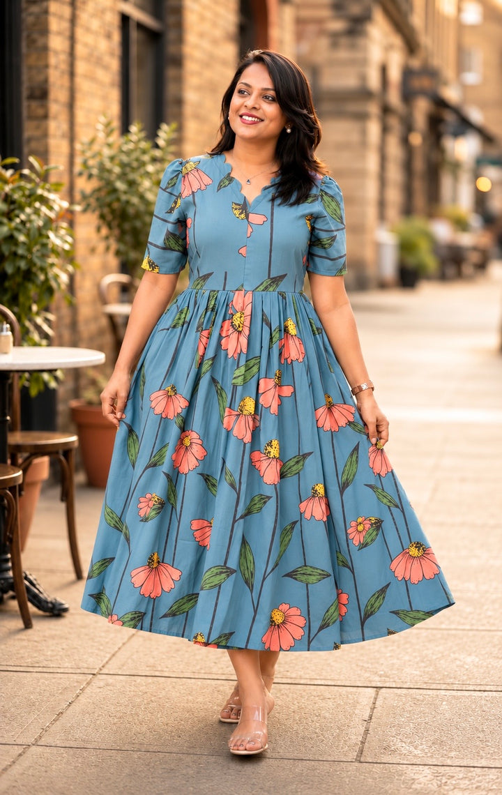 Deeksha  georgette casual  Dress With Lining ( No-Iron Everyday Dress)