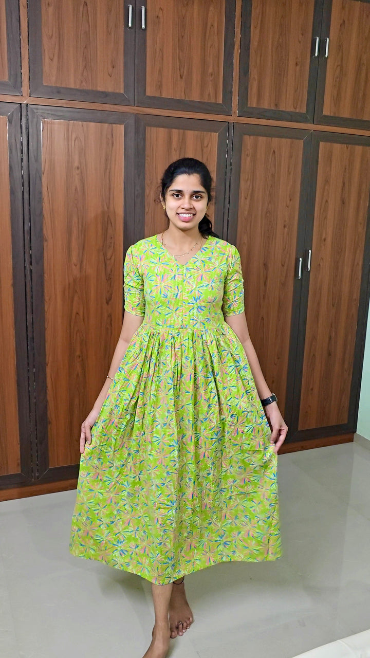 Green day to night dress without lining