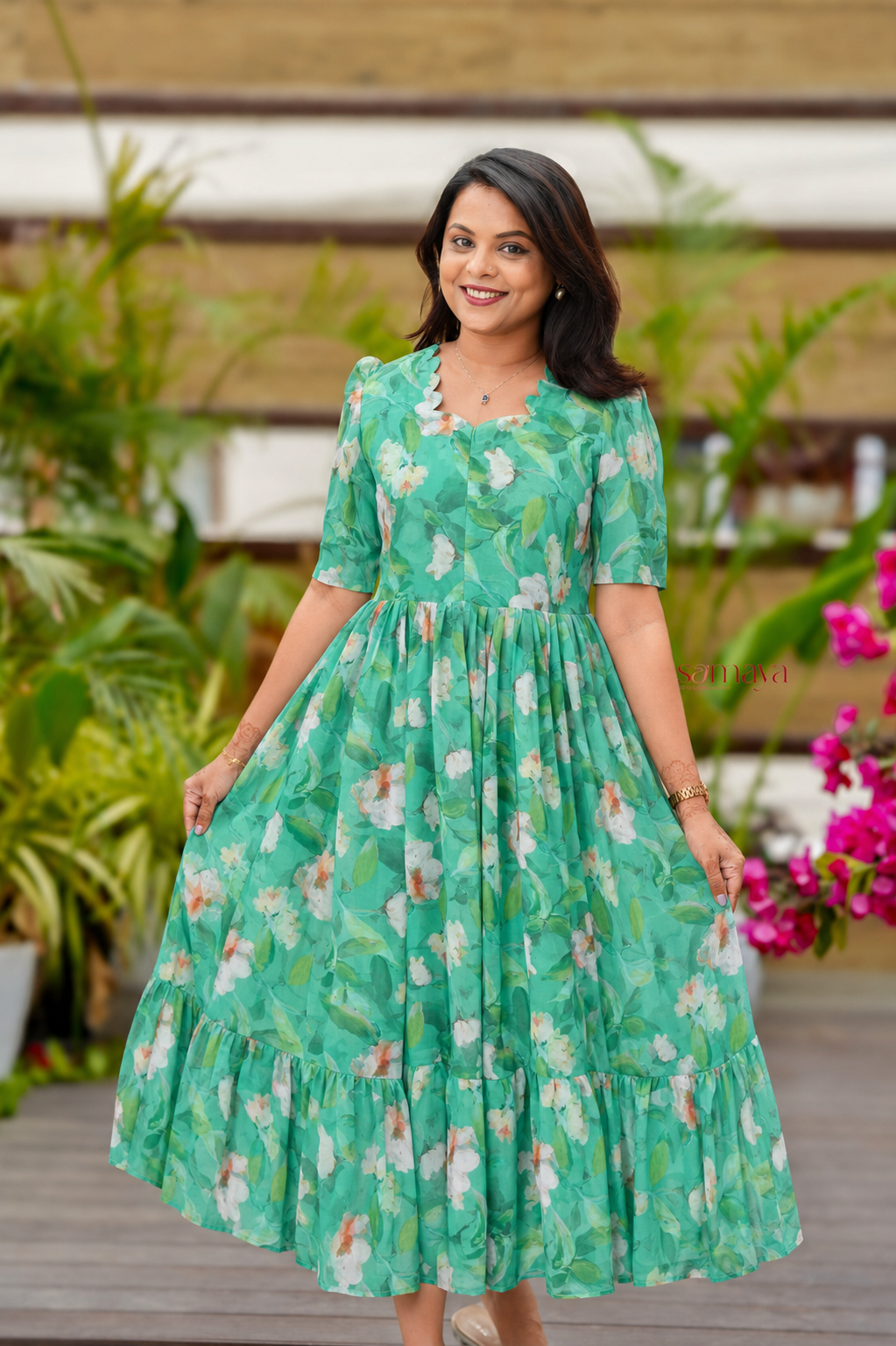 Pavai georgette casual  Dress With Lining ( No-Iron Everyday Dress)