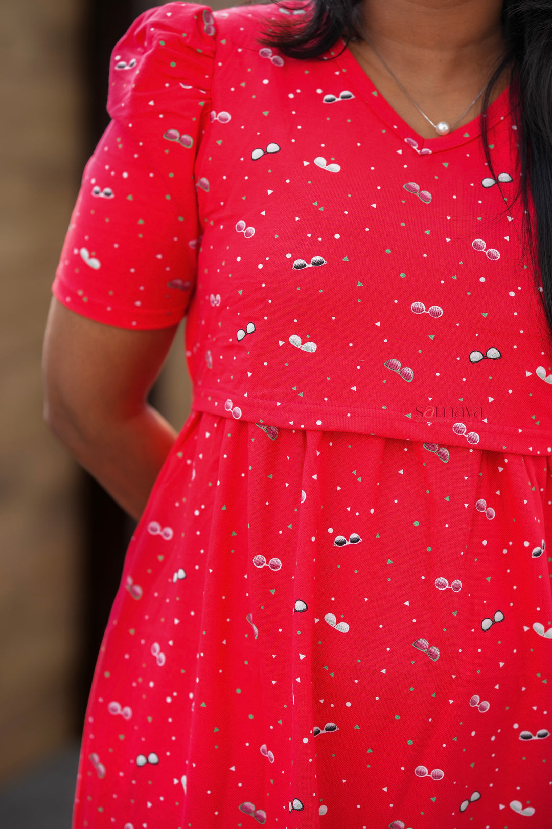 Midi Red Thick Dress