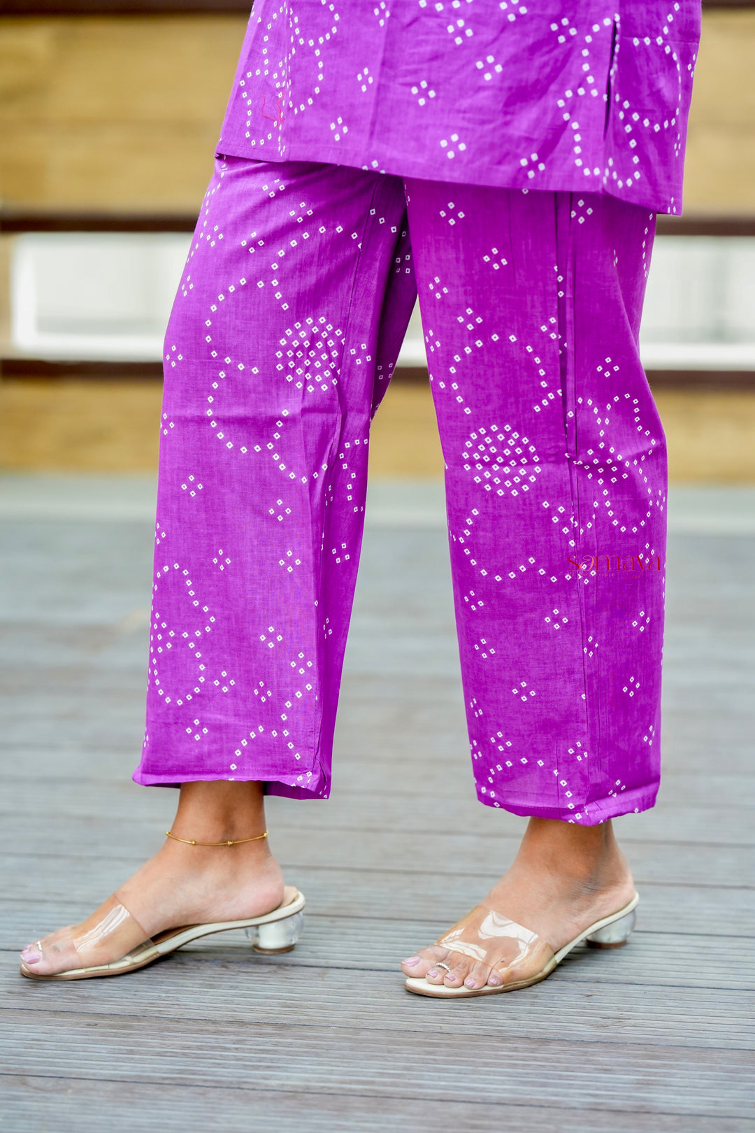 Violet dot Night Co-ord Set