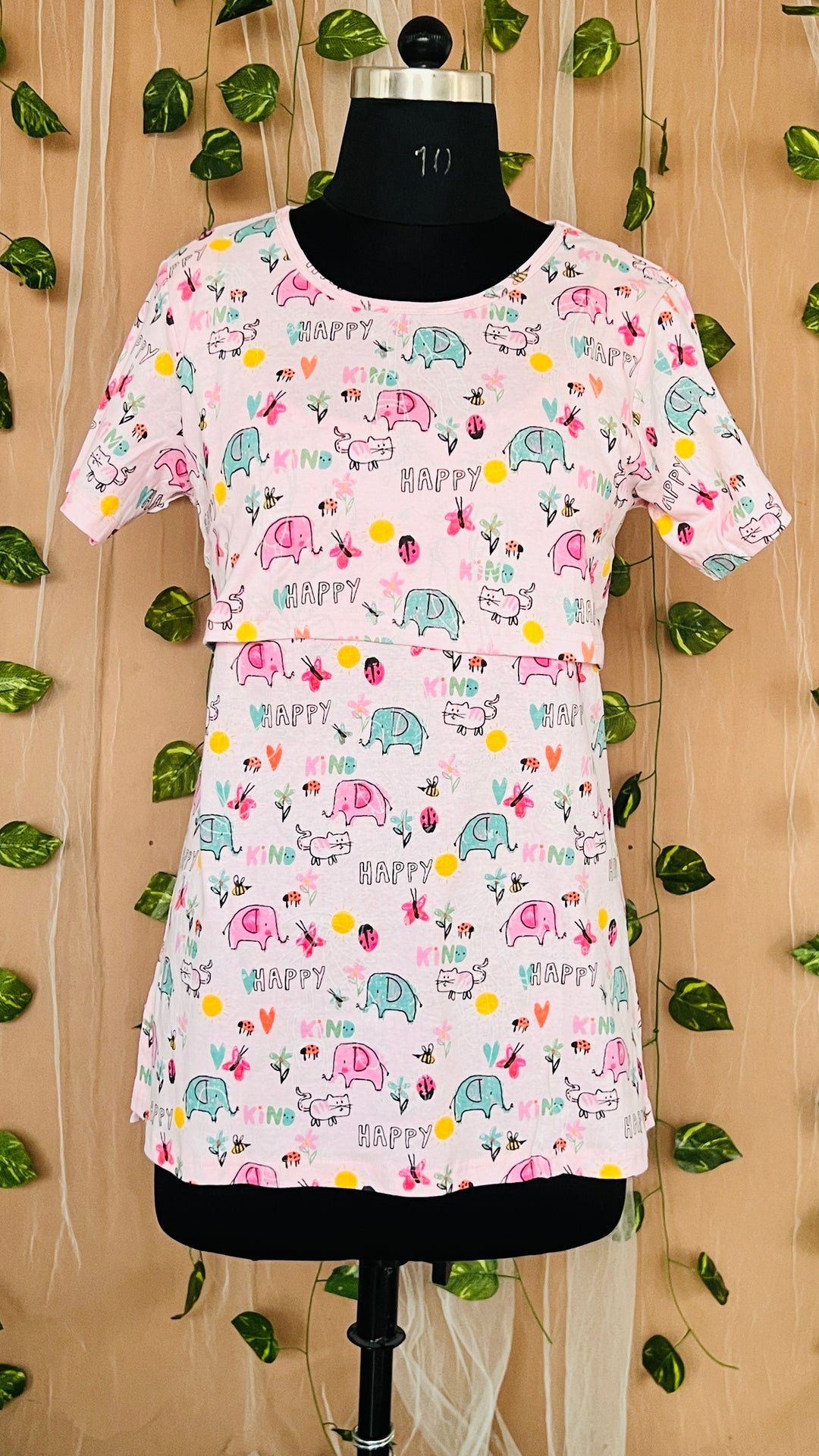 Pink Jungle Maternity T-shirt( Minor embroidery variation so sold at sale price )