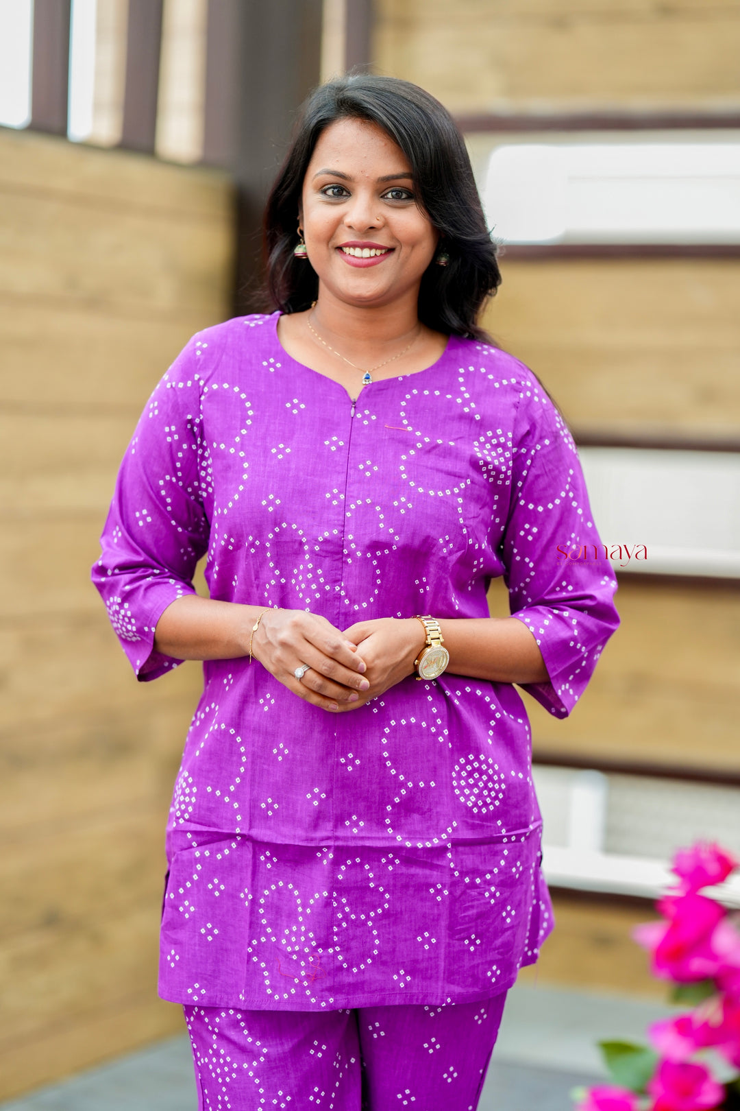 Violet dot Night Co-ord Set