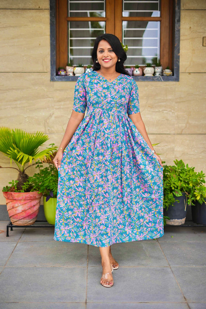 Mayil -Blue day to night dress without lining