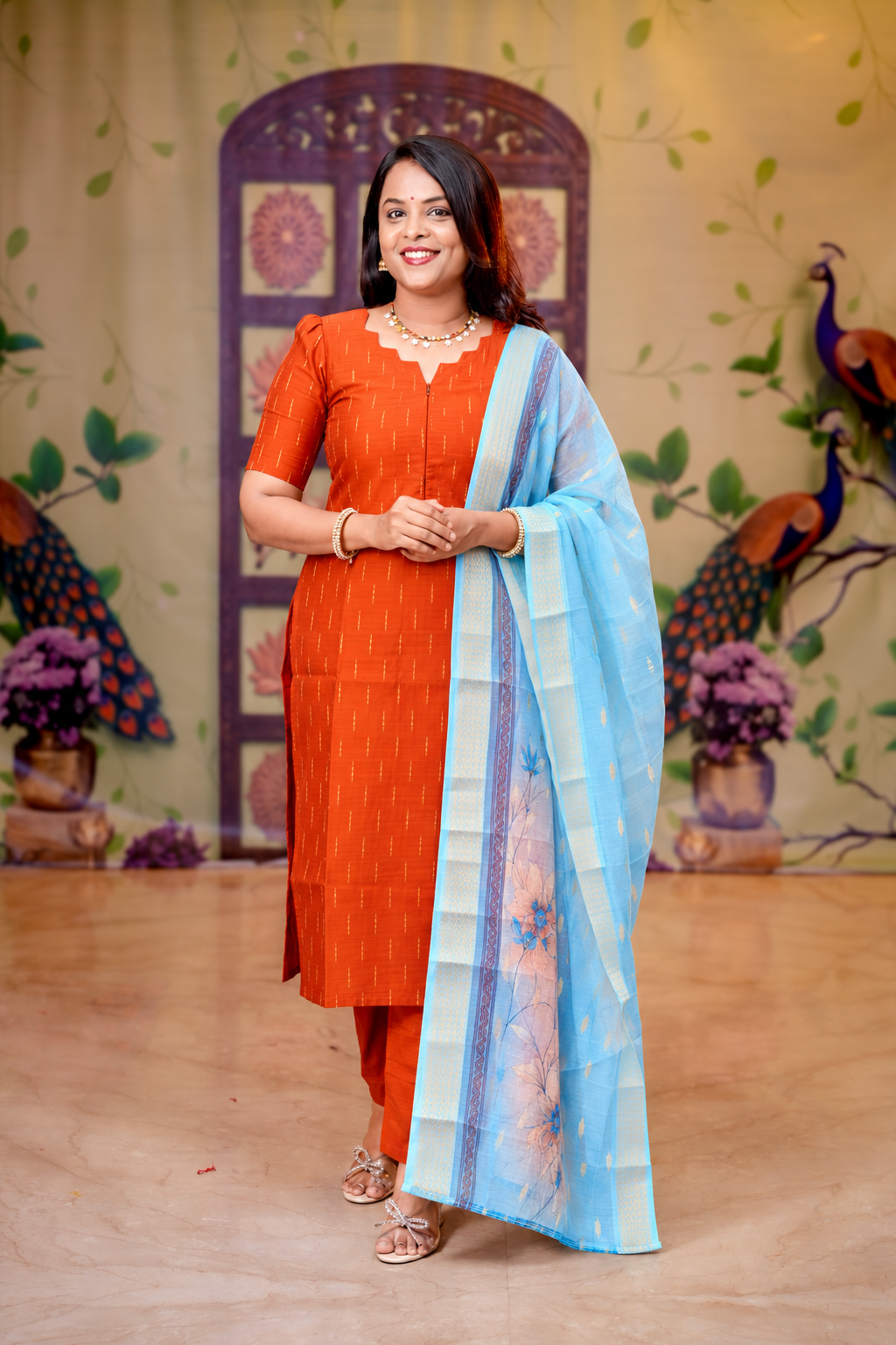 Meera raw silk suit set with dupptta( set of 3) ready to dispatch