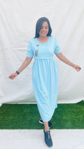 Maxi  Skyblue Jumbo Thick winter Dress