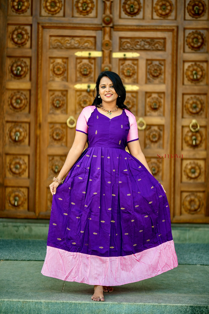 Soundarya raw silk maxi Dress With Lining