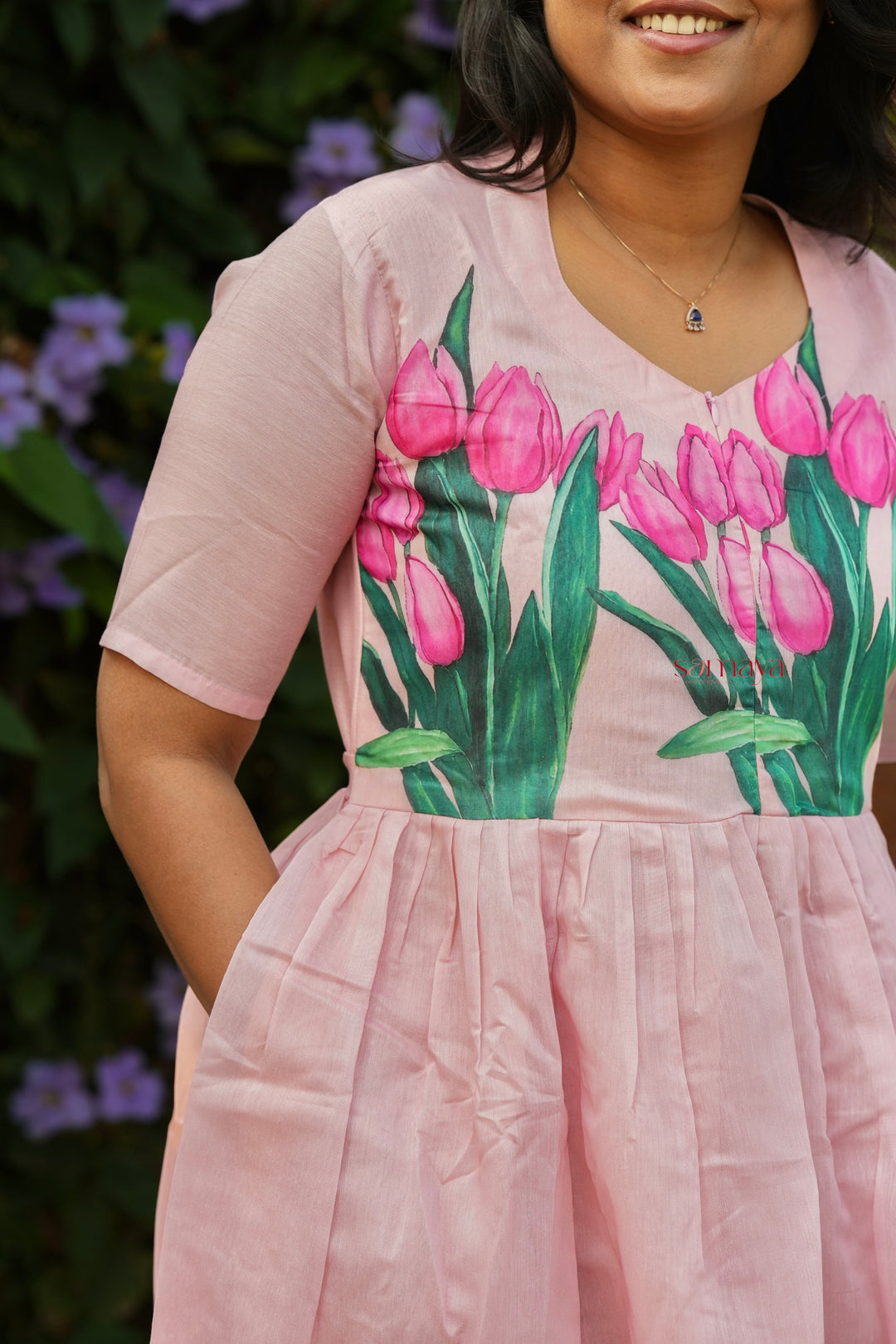 Tulip Pure Chanderi Dress With Lining ( ready to dispatch)