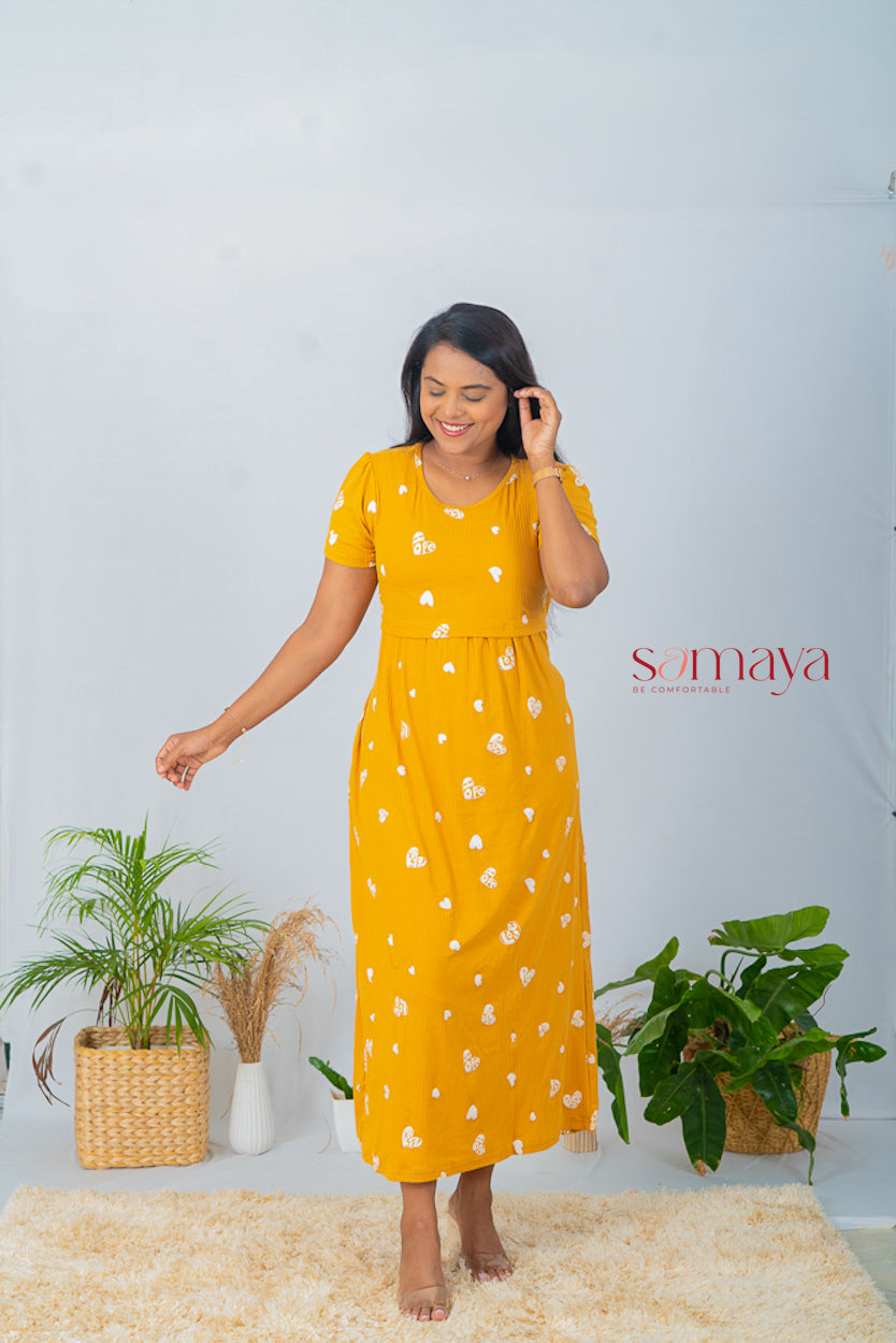 Maxi Mustard Love Ribbed thick