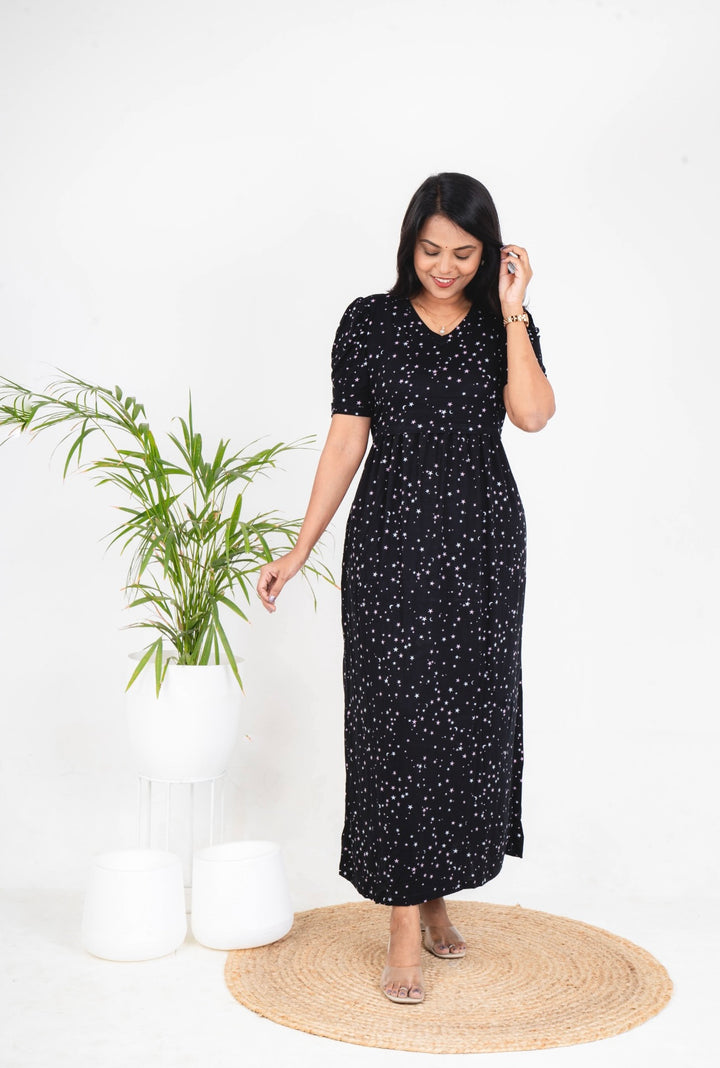 Luxury Maxi stardust  Light Weight Dress ( Minor embroidery variations sold at sale price)