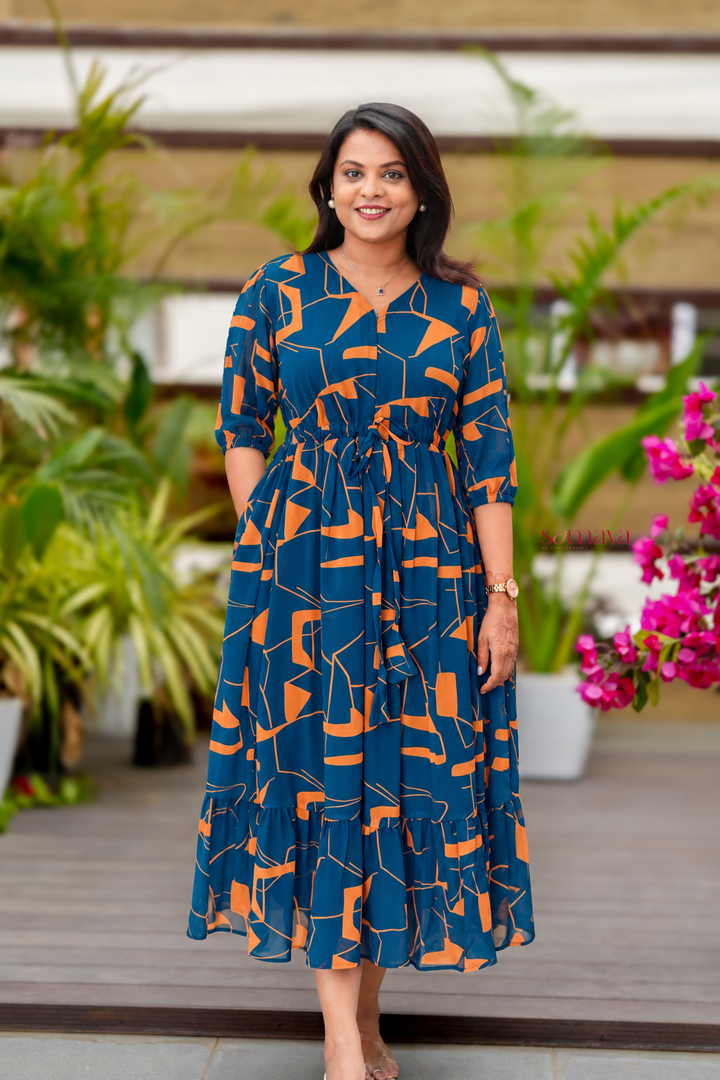 Piya  georgette casual Dress With Lining ( No-Iron Everyday Dress)