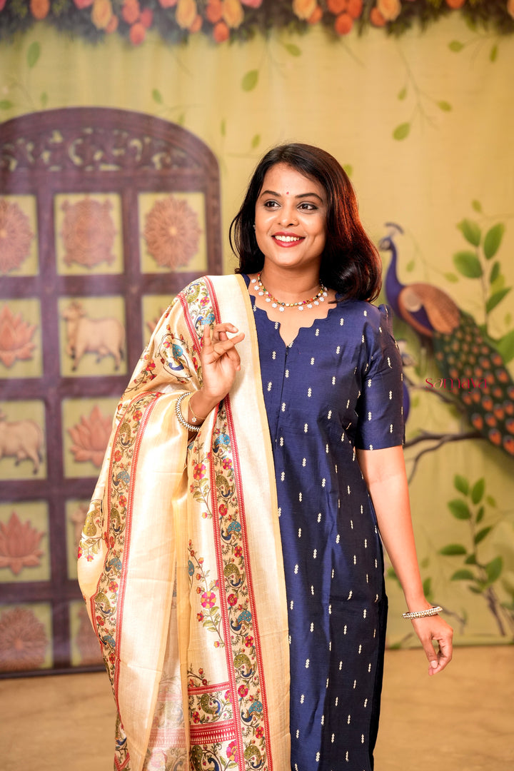 Iravi raw silk Kurta 3 piece set
